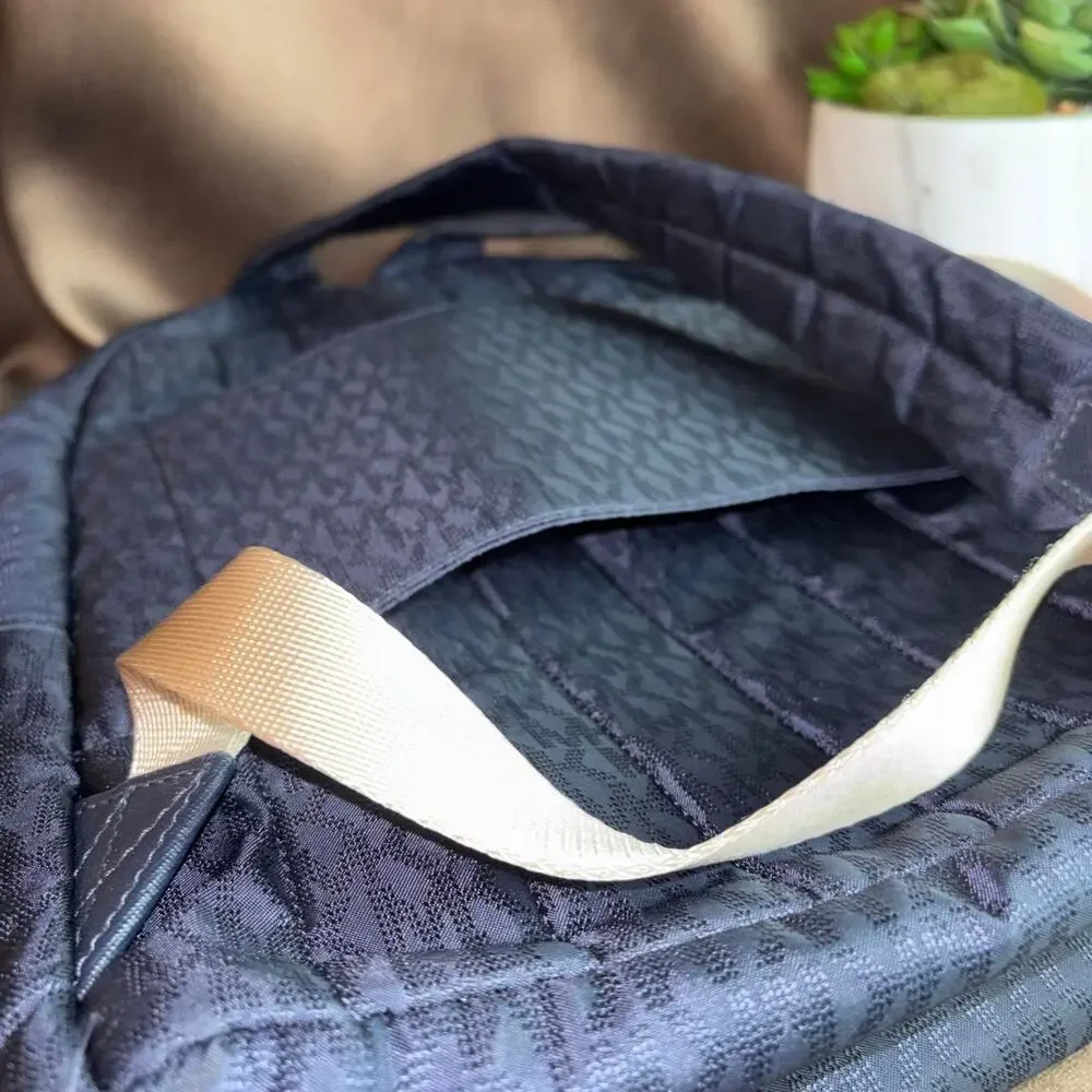 Michael Kors navy Dallas Medium Signature Logo Backpack like new condition